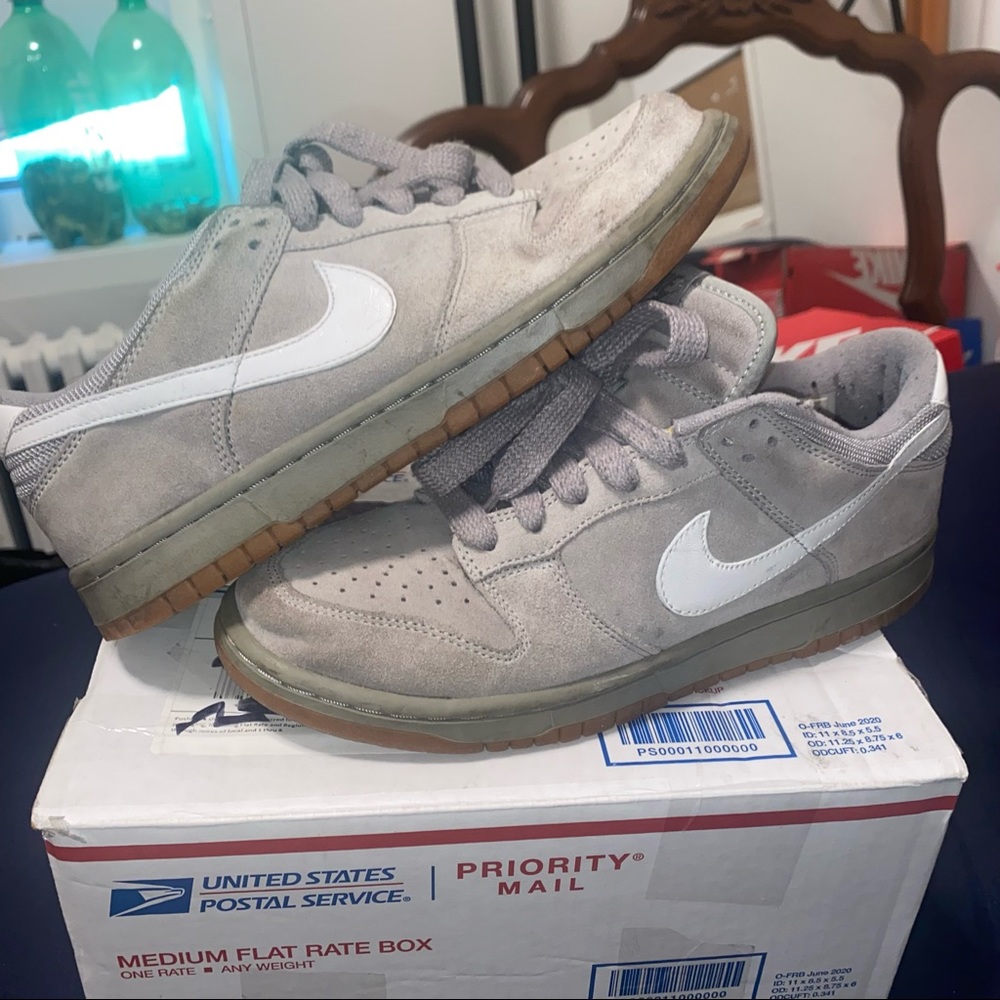 COPY - Mens Nike dunk low putty grey suede and white size 7.5